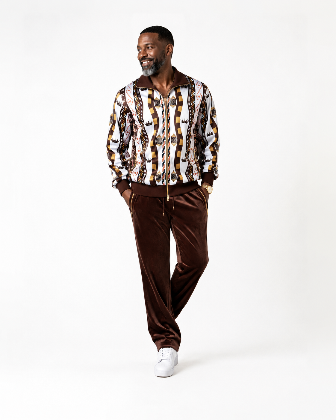Prestige JGS-564 Full Zip Joggers Brown