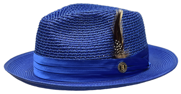 Bruno Capelo JU-922 The Julian Straw Hat Royal Blue