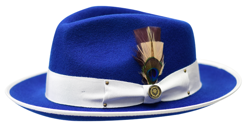 Bruno Capelo LO-207 Lorenzo Felt Hat Sapphire Blue/Silver