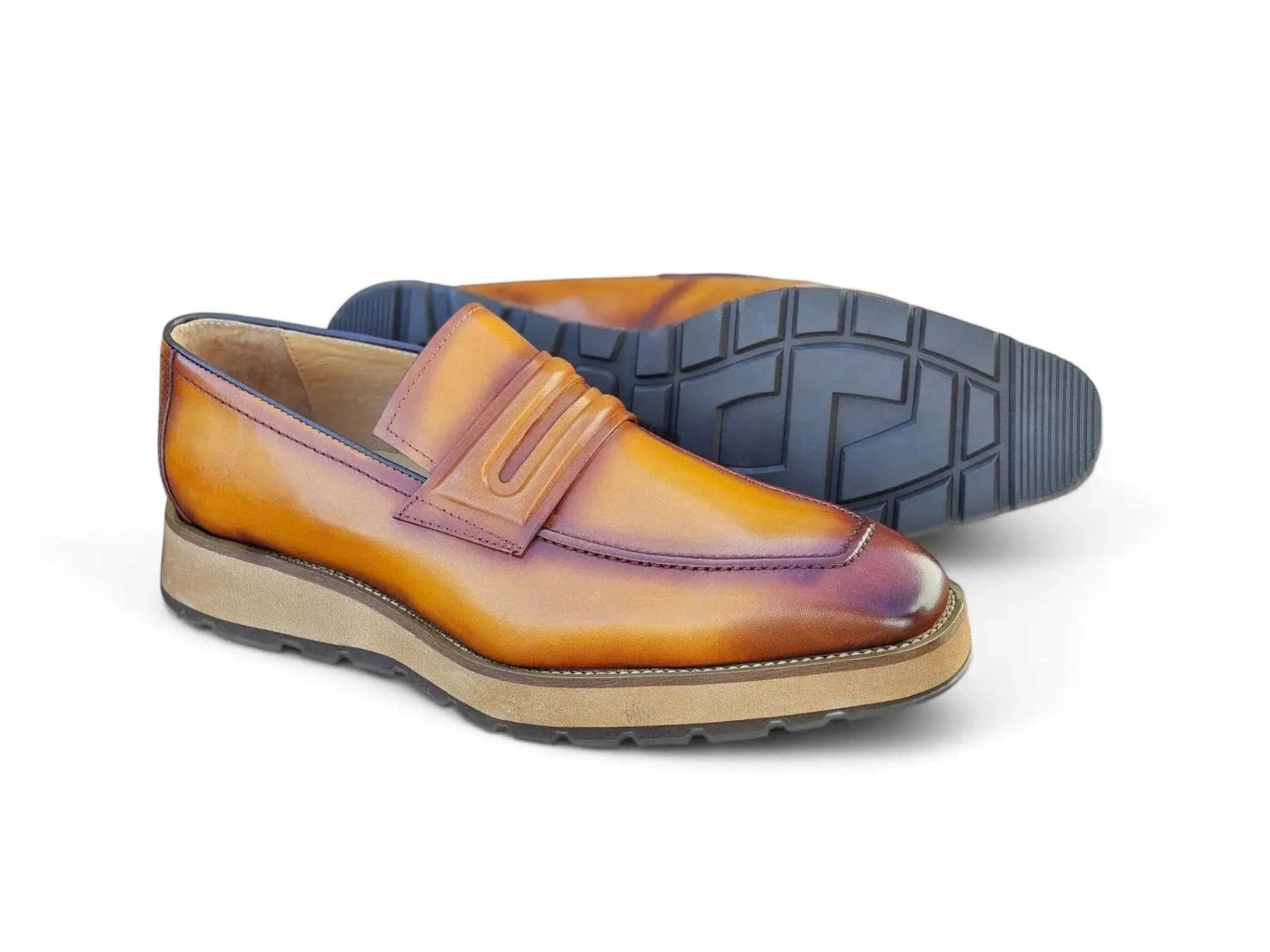 Leather Penny Loafer in Chunky Sole