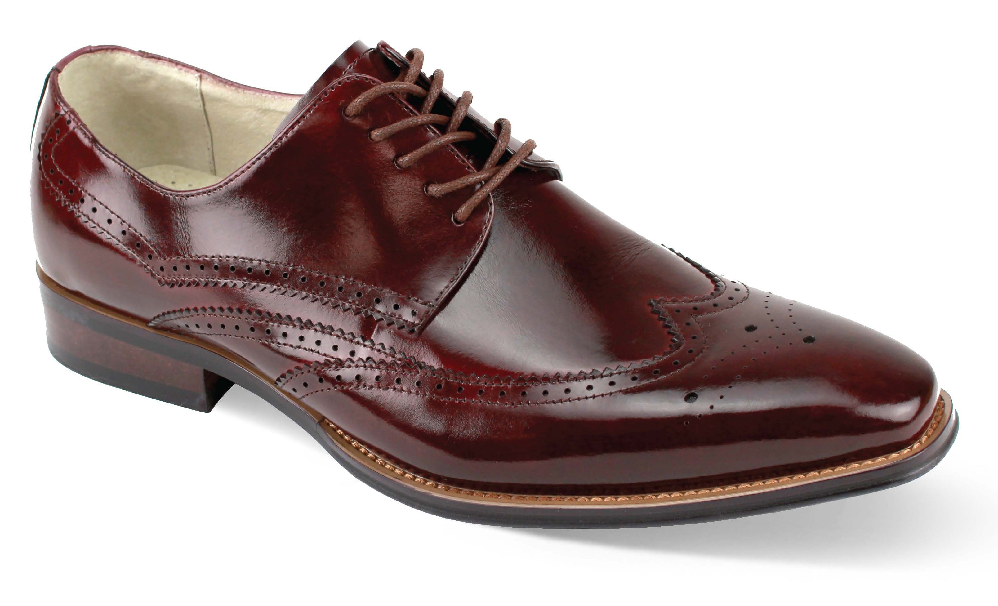 Giovanni Lincoln Leather Shoes Burgundy