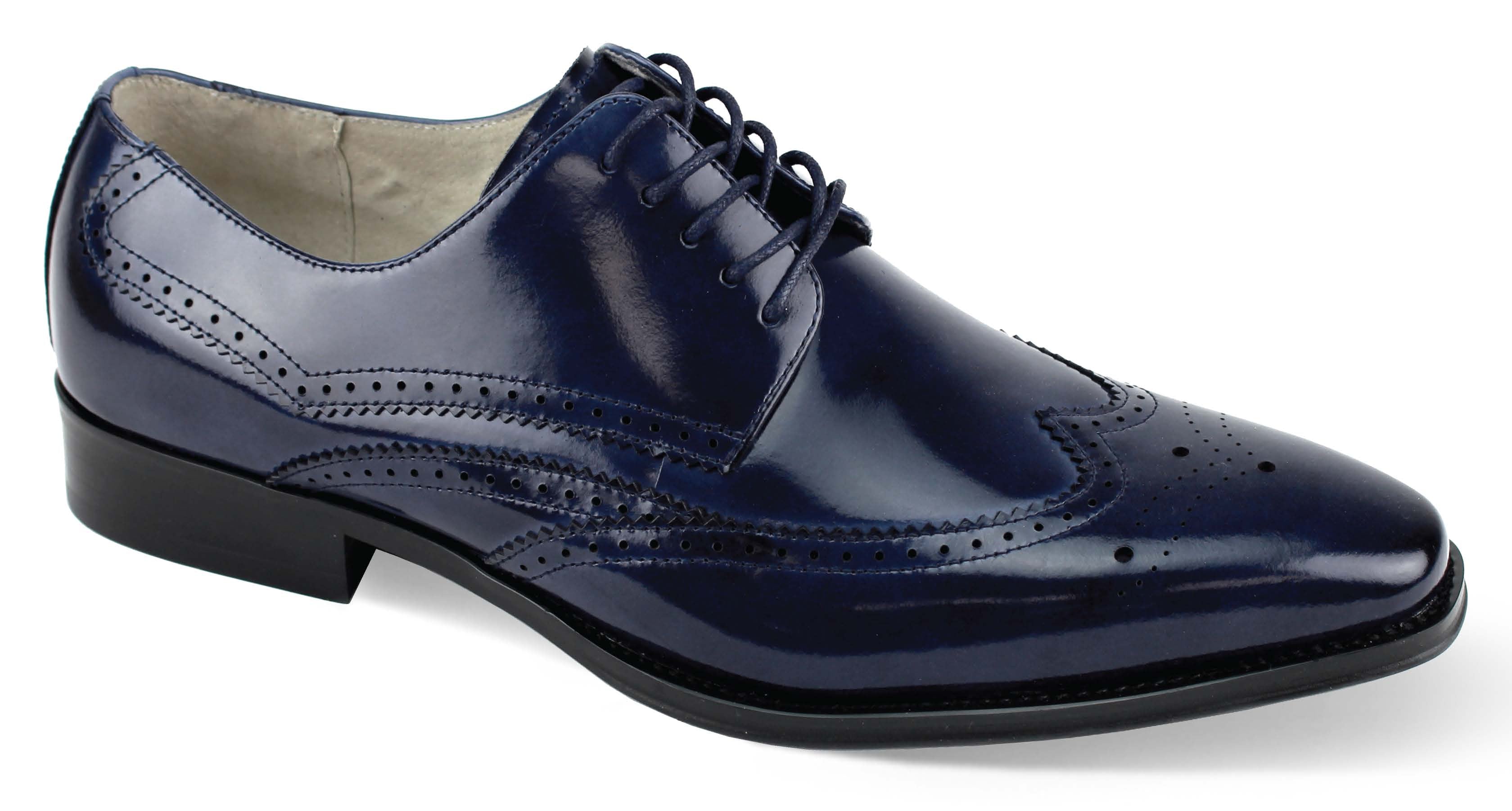 Giovanni Lincoln Leather Shoes Navy