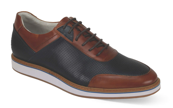 Giovanni Lorenzo Leather Shoes Navy/Cognac