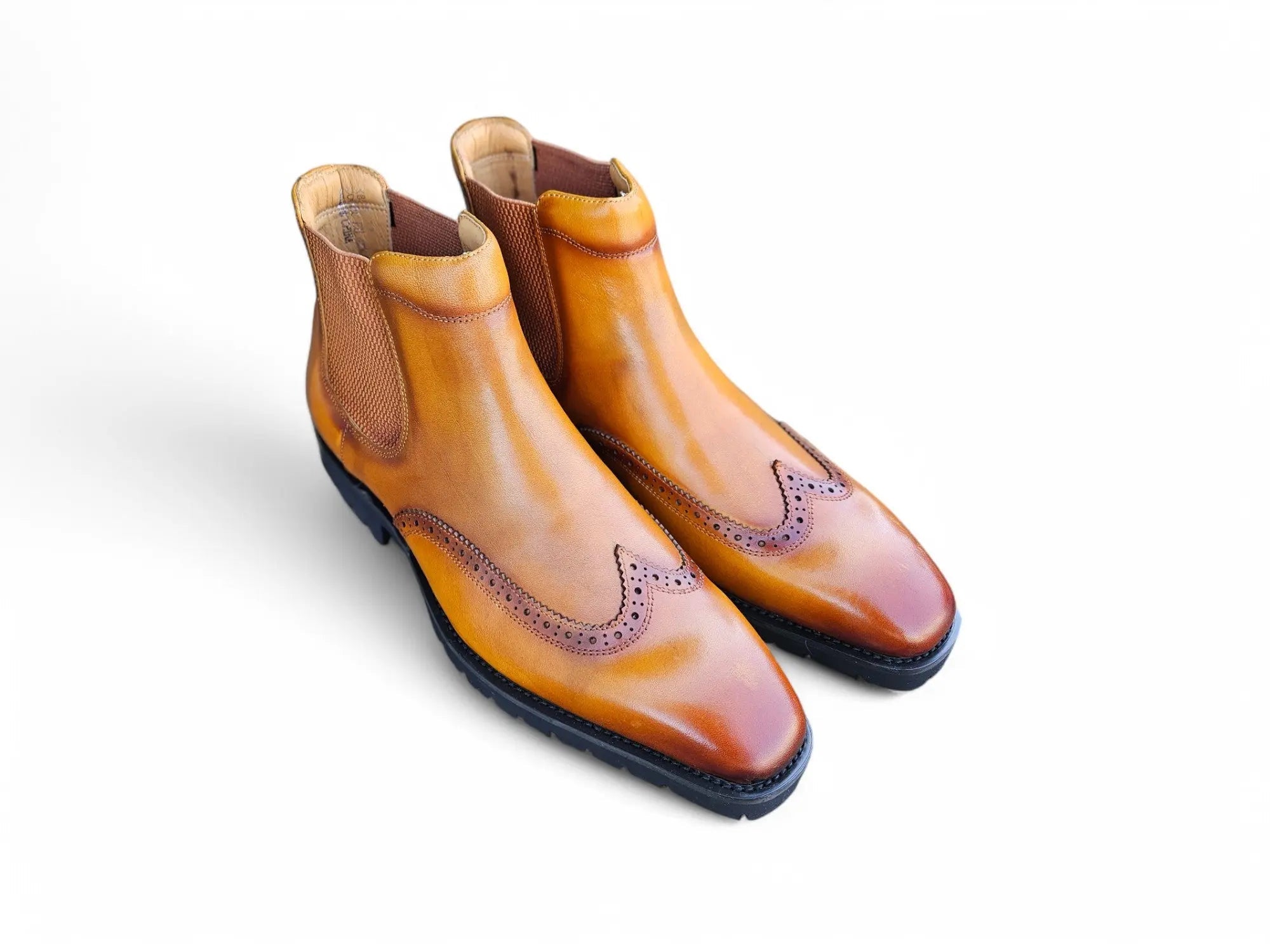 Lug Sole Chelsea Boot with Wingtip Toe
