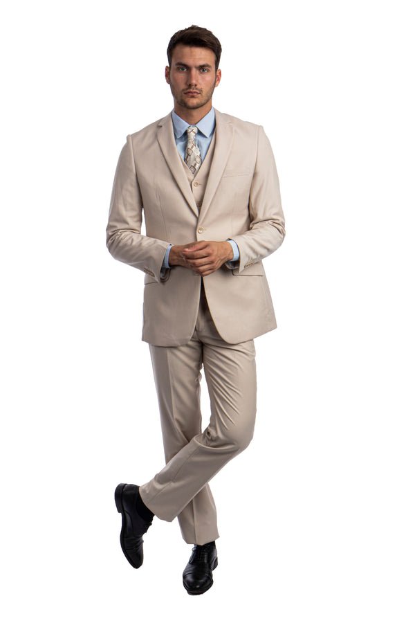 3 PC Tan Suit For Men Formal Suits For All Ocassions M231H-06