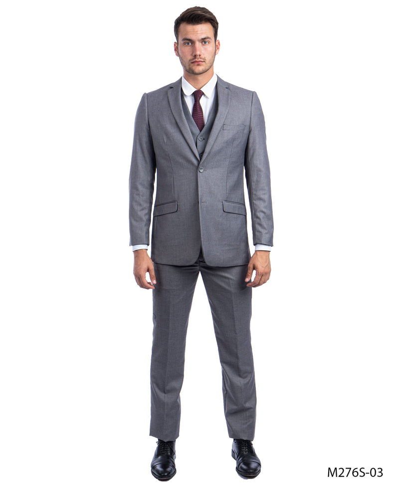 2 PC  Mid Gray  Suit For Men Formal Suits For All Ocassions M276S-03