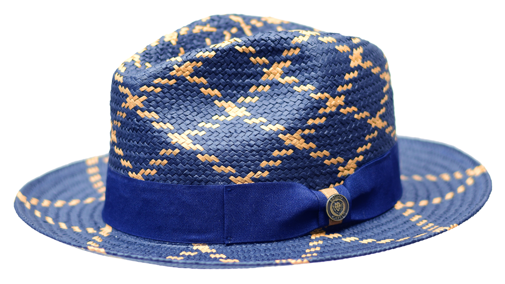 Bruno Capelo MA-440 Malibu Straw Hat Navy/Cognac
