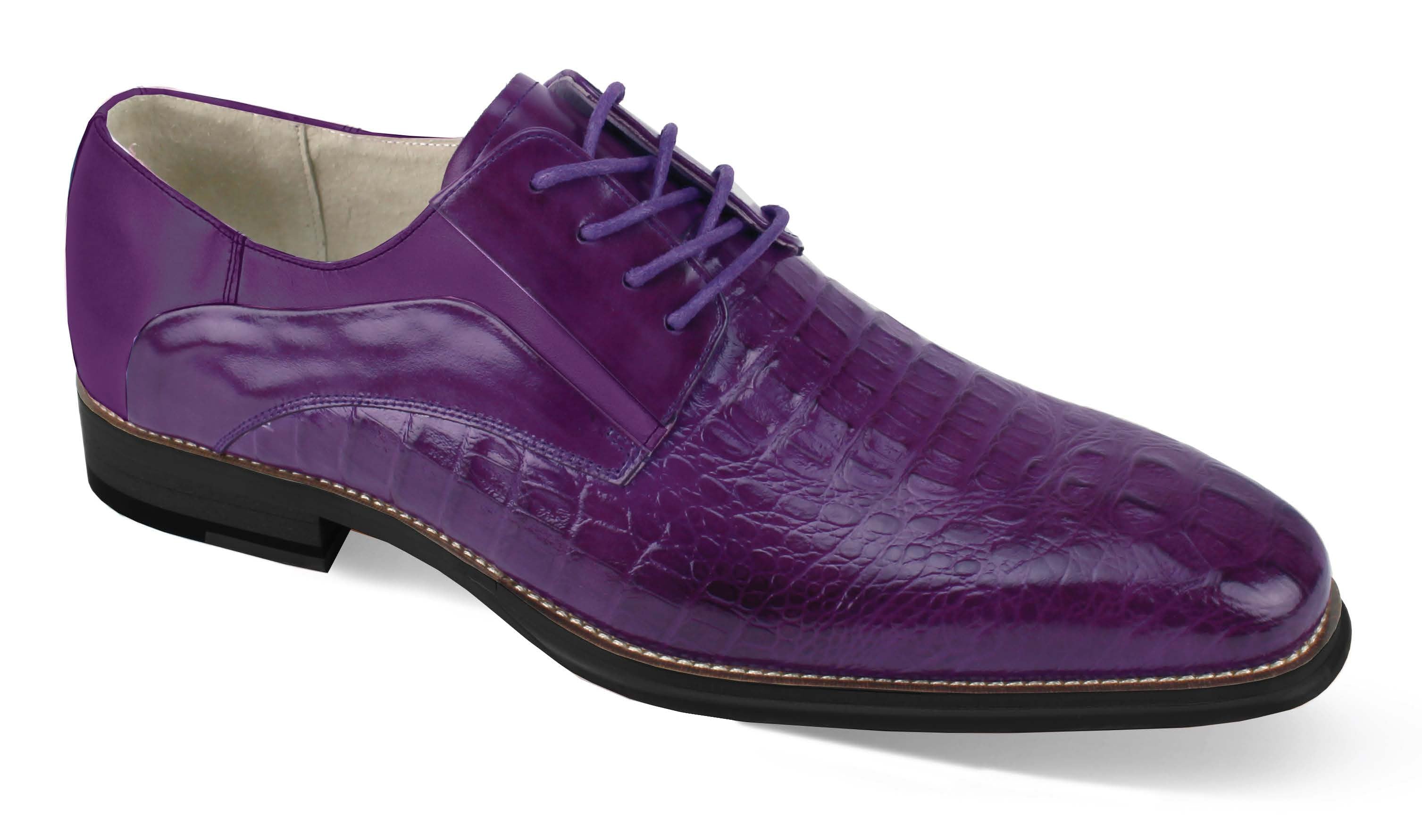 Giovanni  Mason Leather Shoes Purple