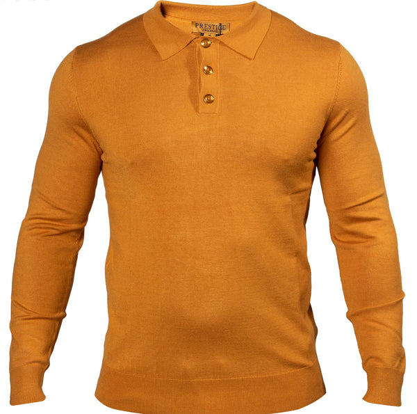 Prestige MCS-290 Long Sleeve 3 Buttons Polo Gold