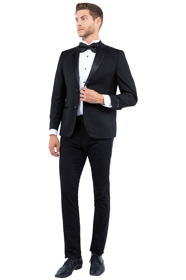 Black Zegarie Notch Lapel Tuxedo Jacket For Men MJT364-01