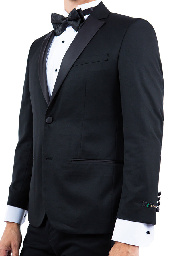 Black Zegarie Notch Lapel Tuxedo Jacket For Men MJT364-01