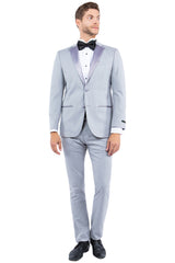 Gray Zegarie Notch Lapel Tuxedo Jacket For Men MJT364-04