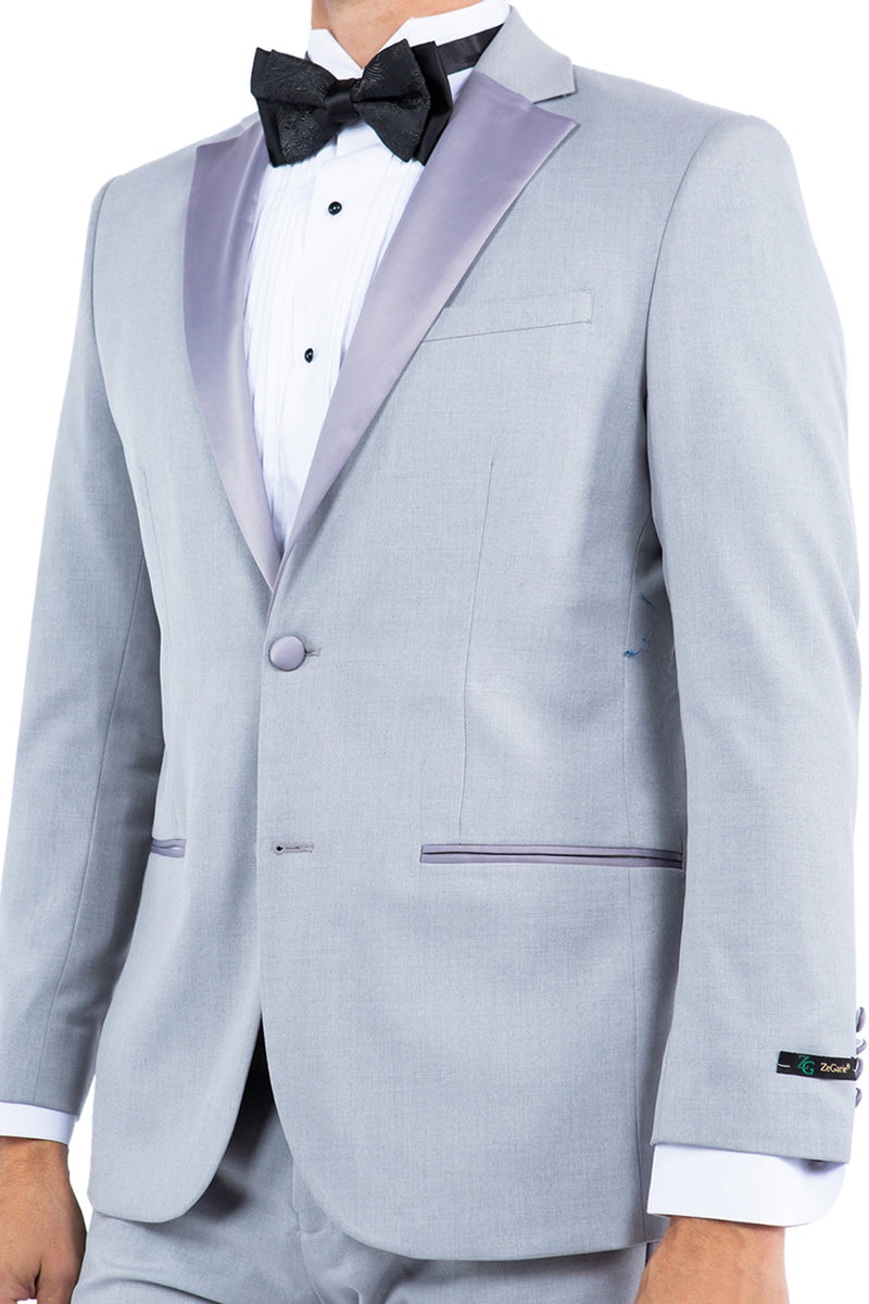 Gray Zegarie Notch Lapel Tuxedo Jacket For Men MJT364-04