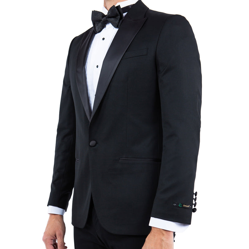 Men's Tailored-Fit Suits Separates Tuxedo Jacket w/ Peak Lapel