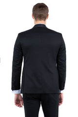 Black Zegarie Shawl Collar Tuxedo Jacket For Men MJT366-01