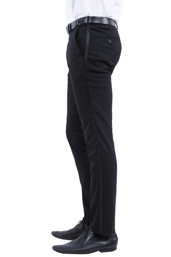 Zegarie Slim Fit Tuxedo Separates Pants, Black w/ Satin Trim