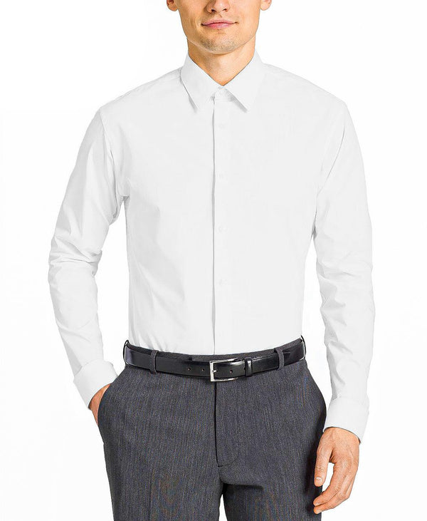 A man wearing a Snow White Office Dress Shirt.