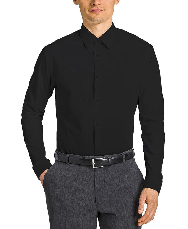 Tazio Office Dress Shirts, Jet Black - Julinie