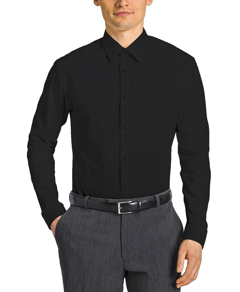 Tazio Office Dress Shirts, Jet Black - Julinie