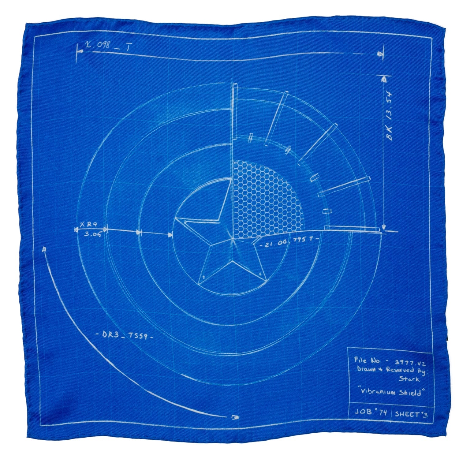 Marvel Captain America Shield Blueprint Pocket Square