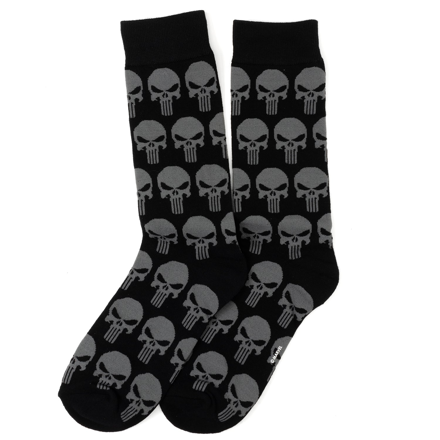 Marvel Punisher Black Socks and Silver Lapel Pin Gift Set