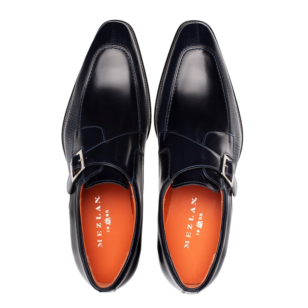 Mezlan Pego Monk Strap Navy Blue