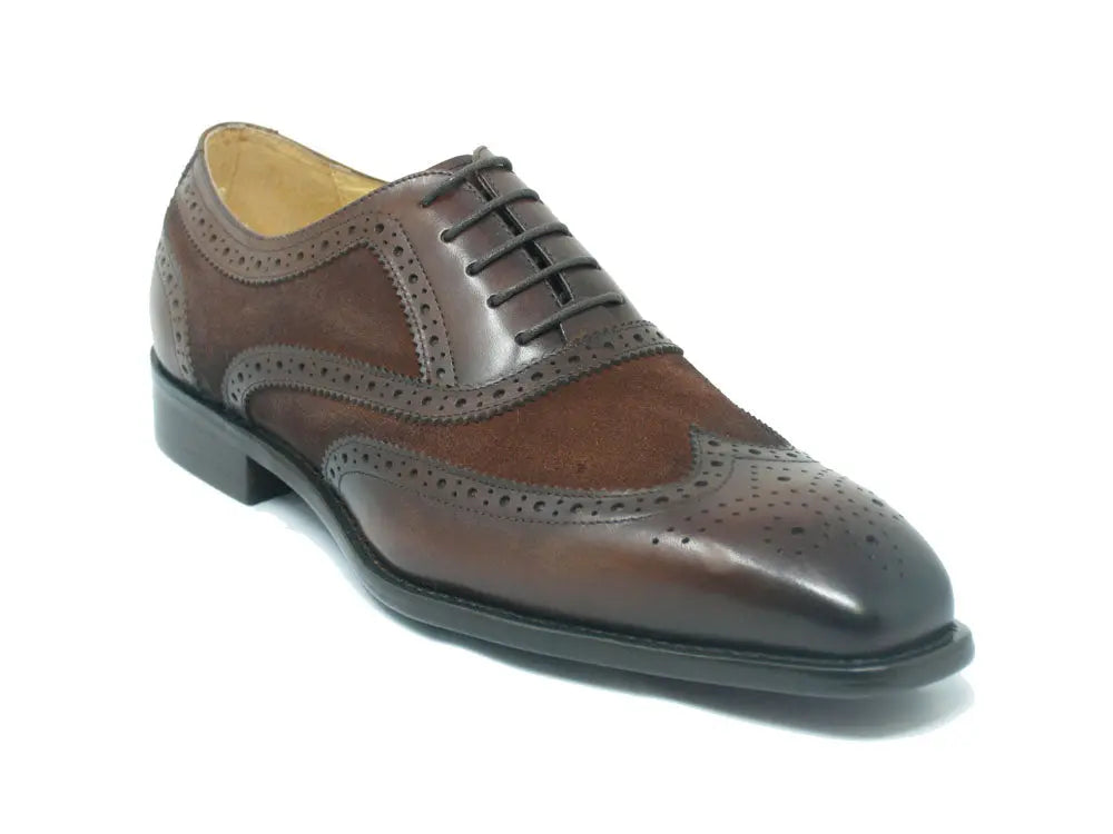Mixed Media Burnished Wingtip Oxford