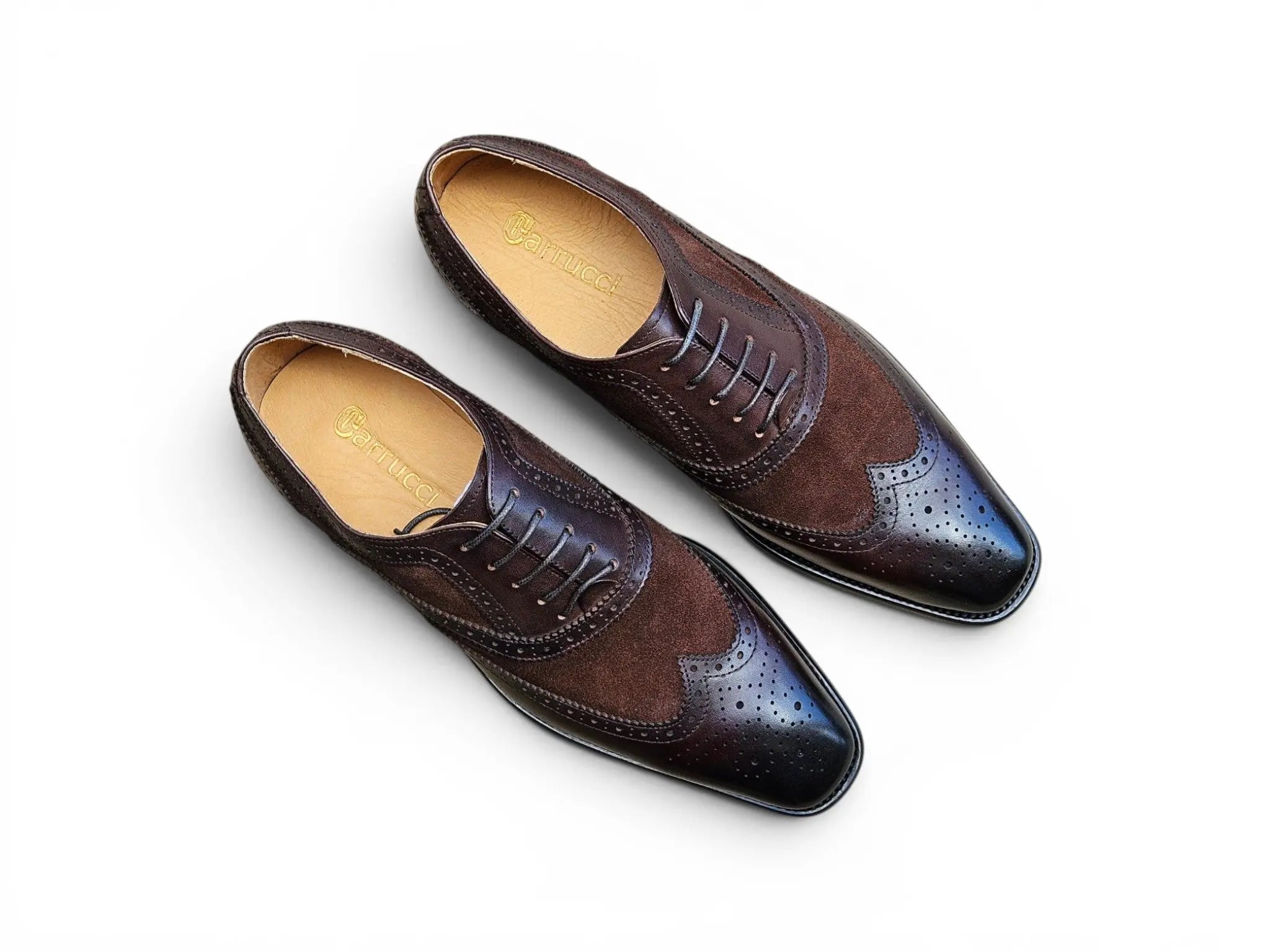Mixed Media Burnished Wingtip Oxford
