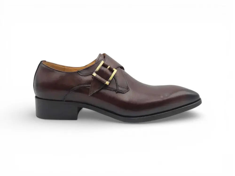 Monk Strap Buckle Leather Shoes