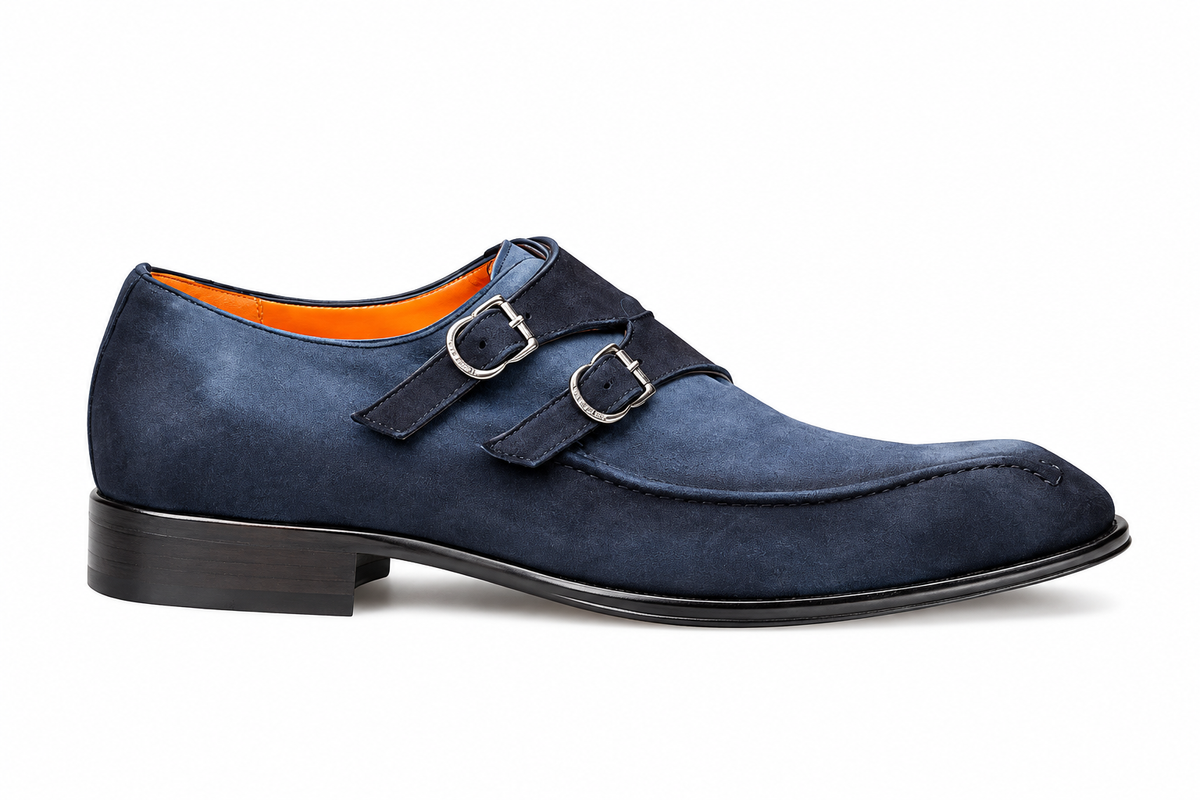 Mezlan Cascade Sued Shoes Indigo