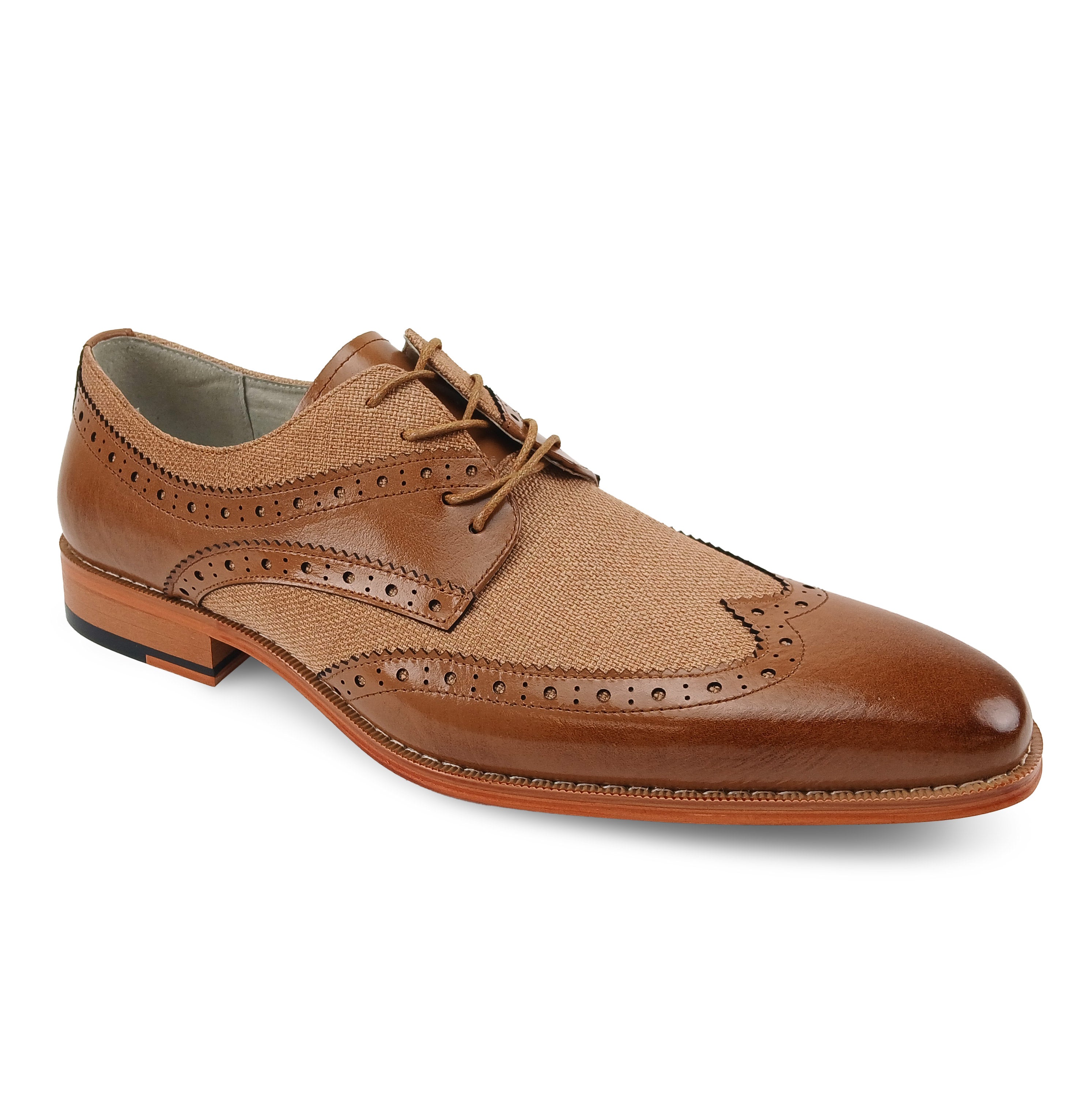 Giovanni Nico Wingtip Shoes Chocolate Tan
