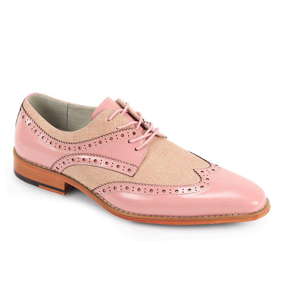 Giovanni Nico Wingtip Shoes Chocolate Pinlk