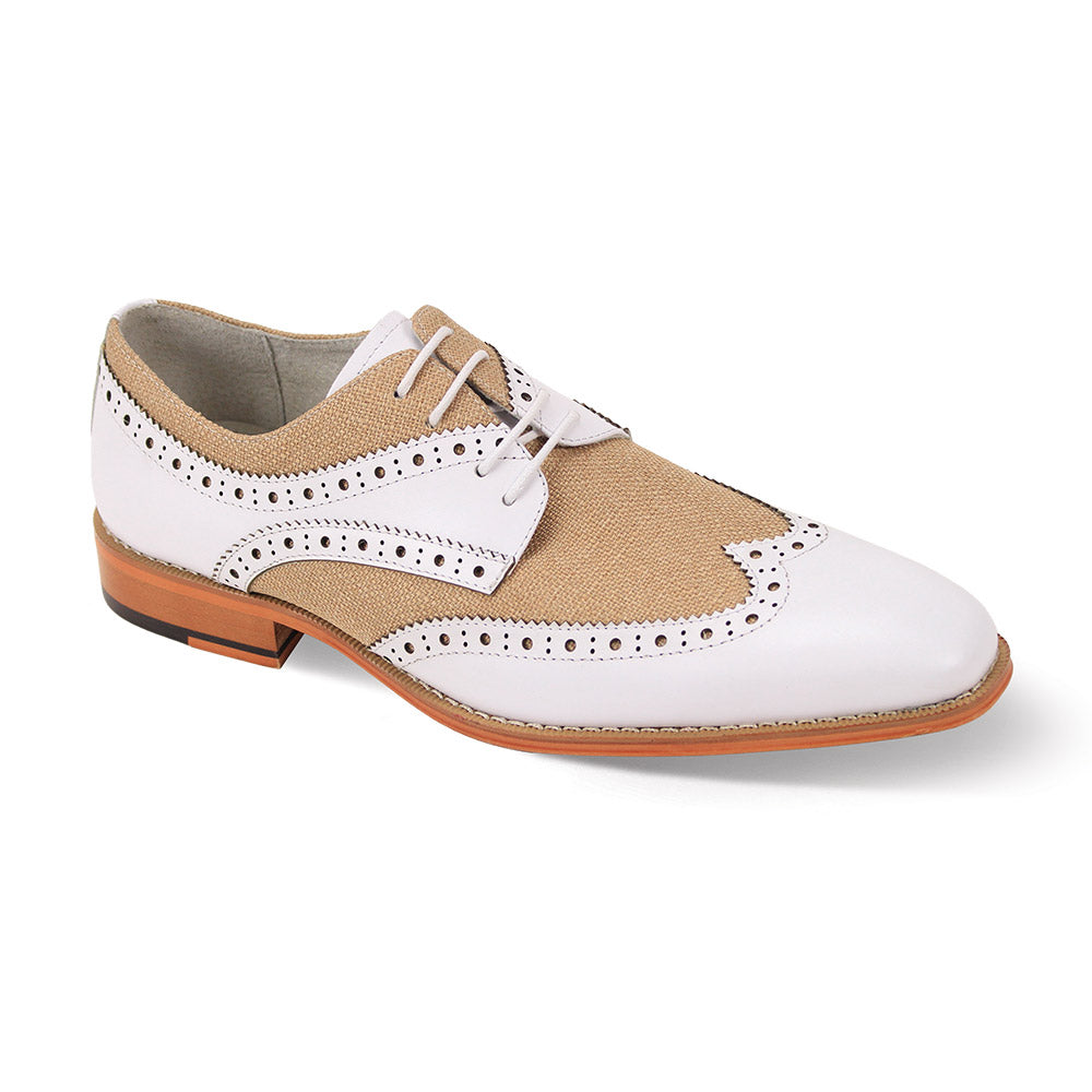 Giovanni Nico Wingtip Shoes Chocolate White/Tan