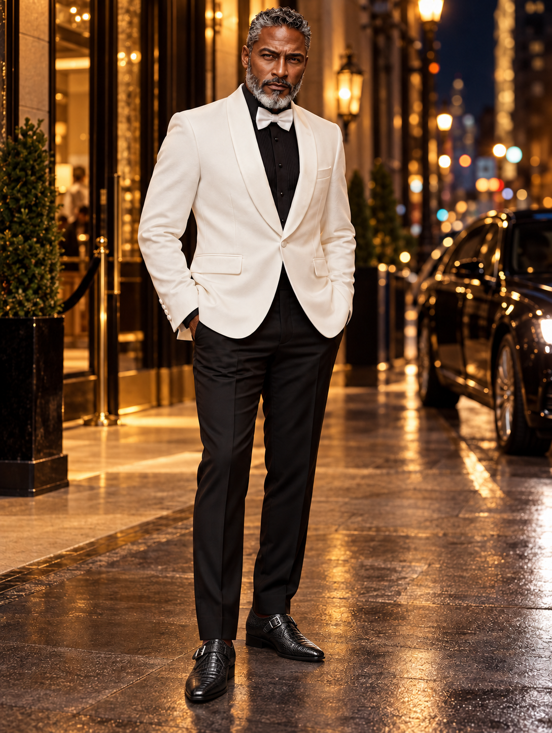 Zacchi Arturo 71705 4-Way Stretch Tux Blazer Cream