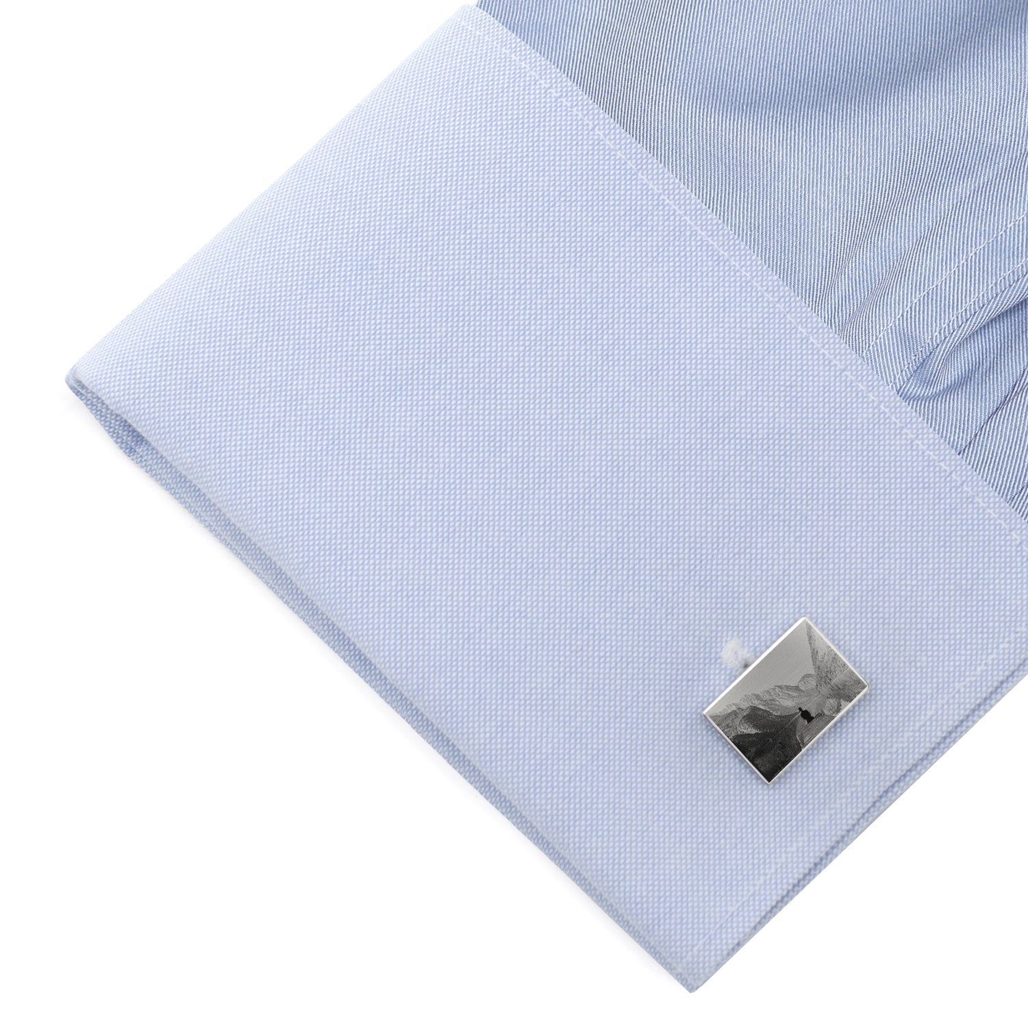 Custom Engraved Block Photo Cufflinks
