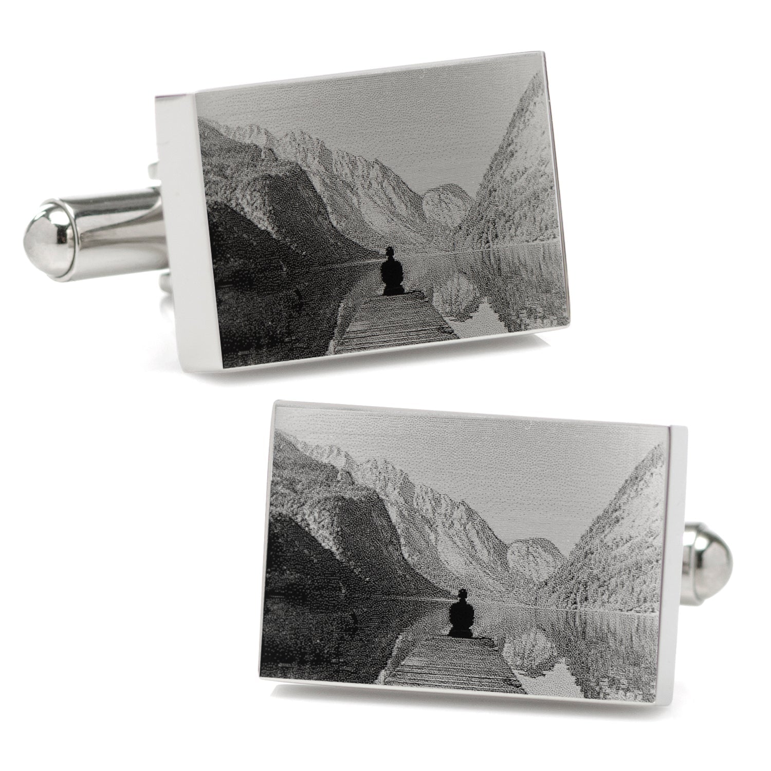 Custom Engraved Block Photo Cufflinks