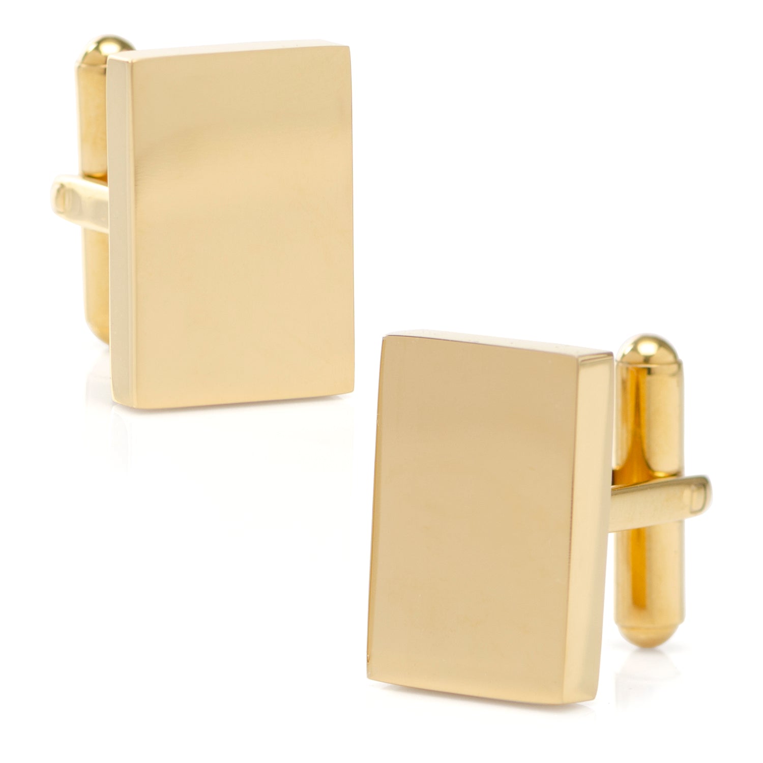 Custom Engraved Gold Plated Block Cufflinks