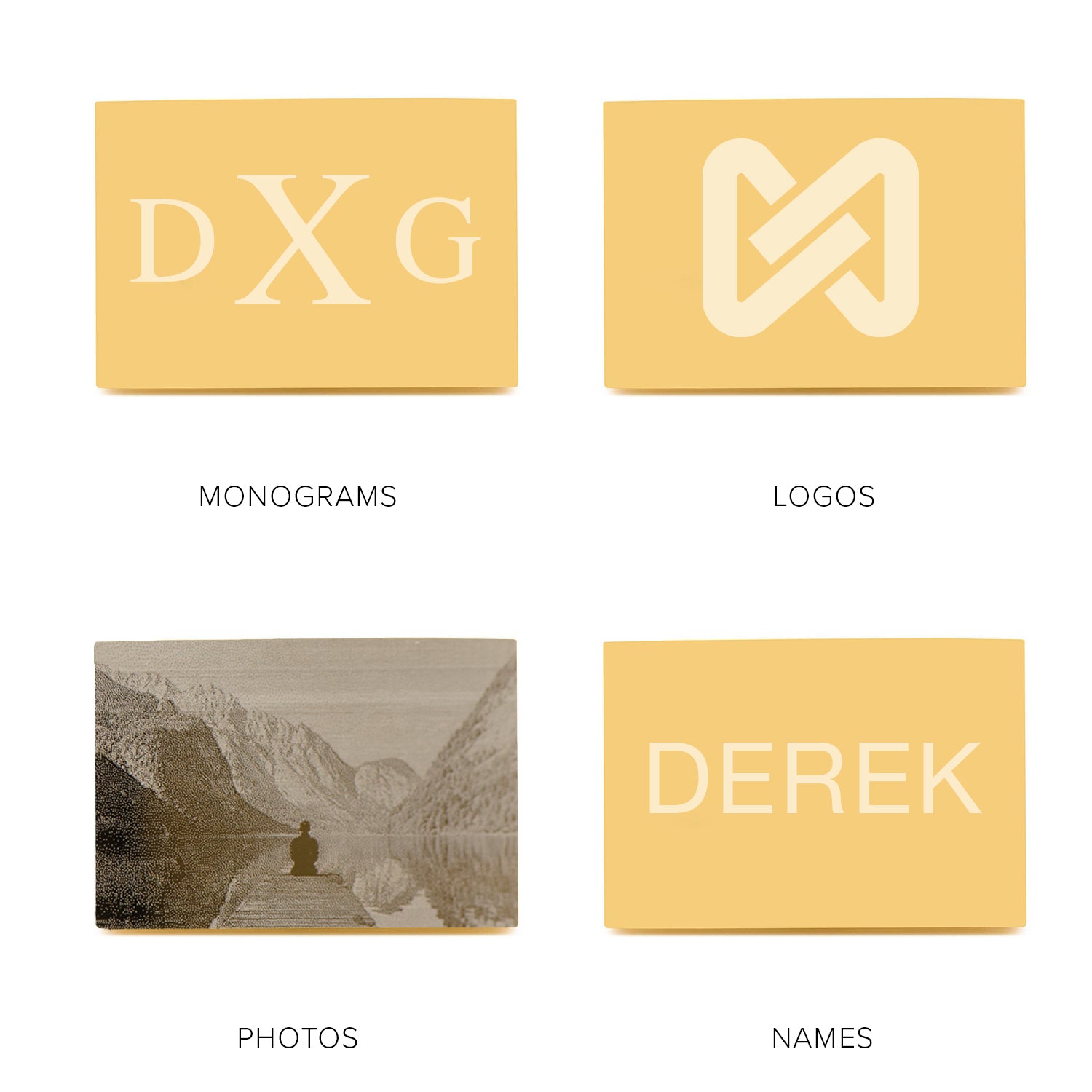 Stainless Steel Gold Plated Block Engravable Cufflinks