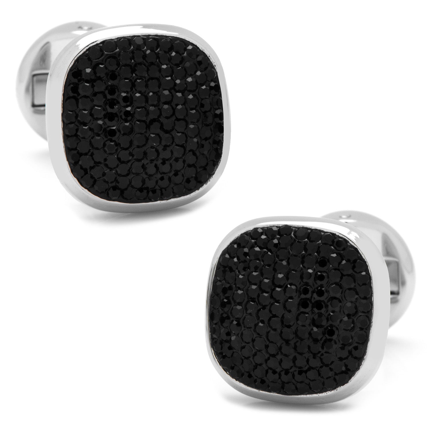 Stainless Steel Black Pave Crystal 5-Stud Set