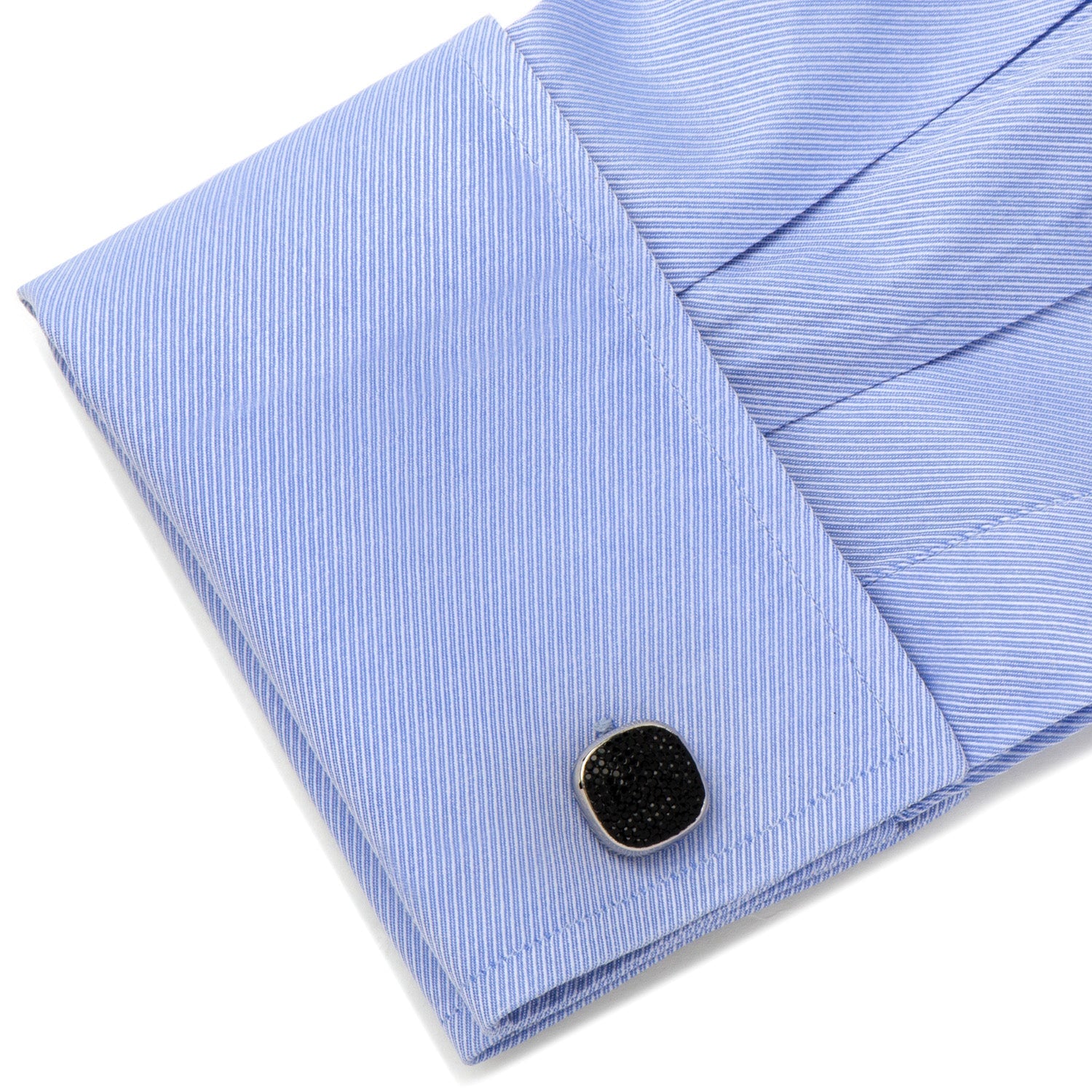 Stainless Steel Black Pave Crystal 5-Stud Set