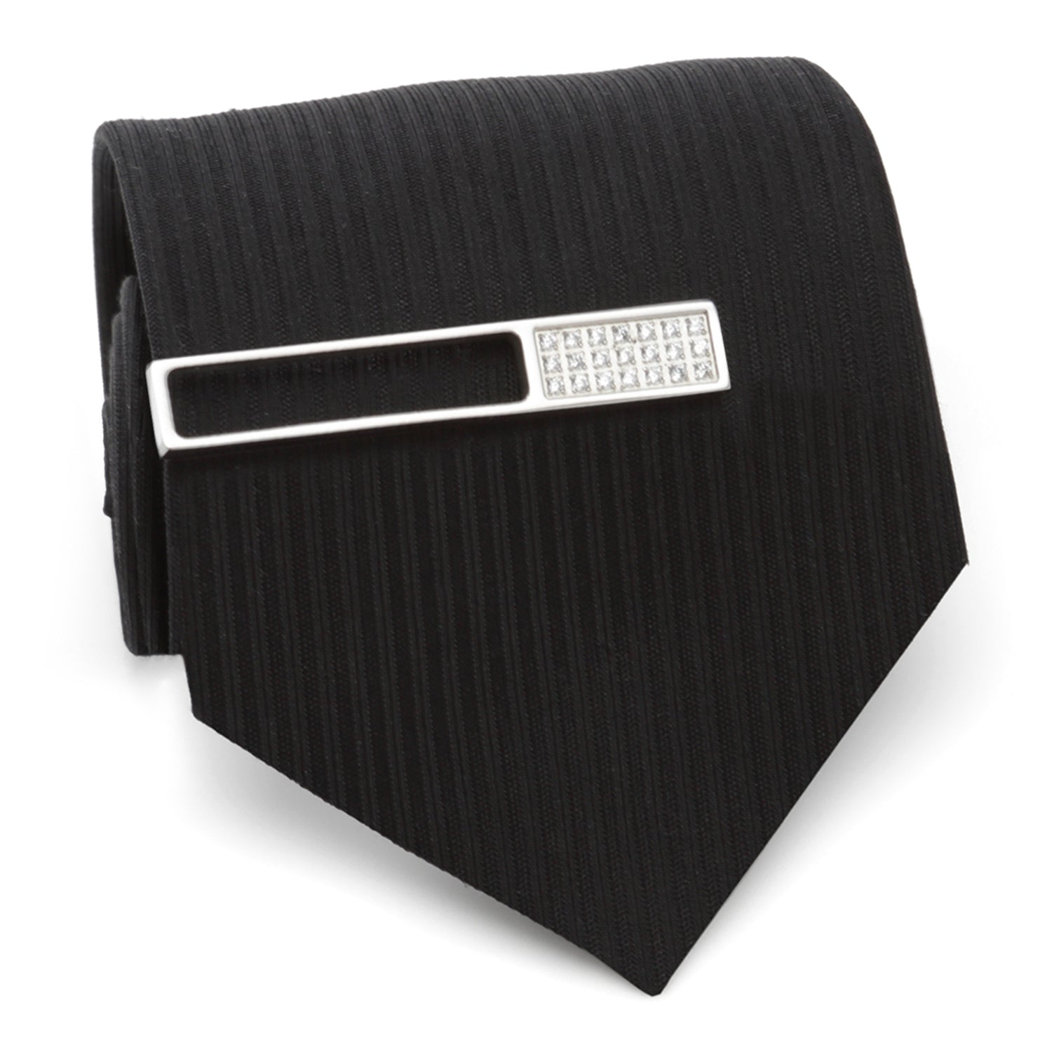 Die Cut Crystal Stainless Steel Tie Clip