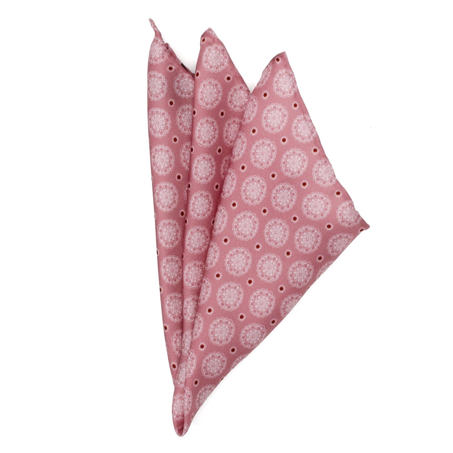 Dusty Blush Floral Motif Pocket Square