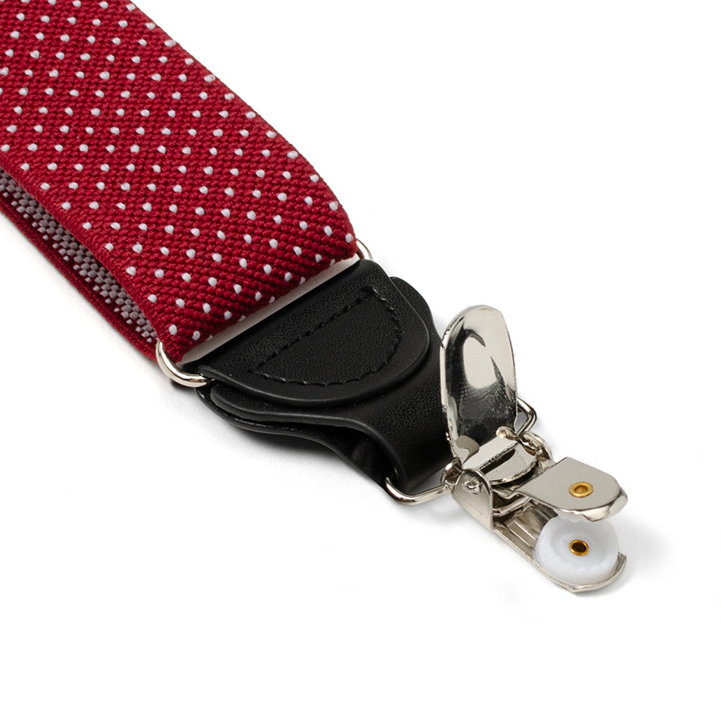 Maroon Dot Convertible Suspenders
