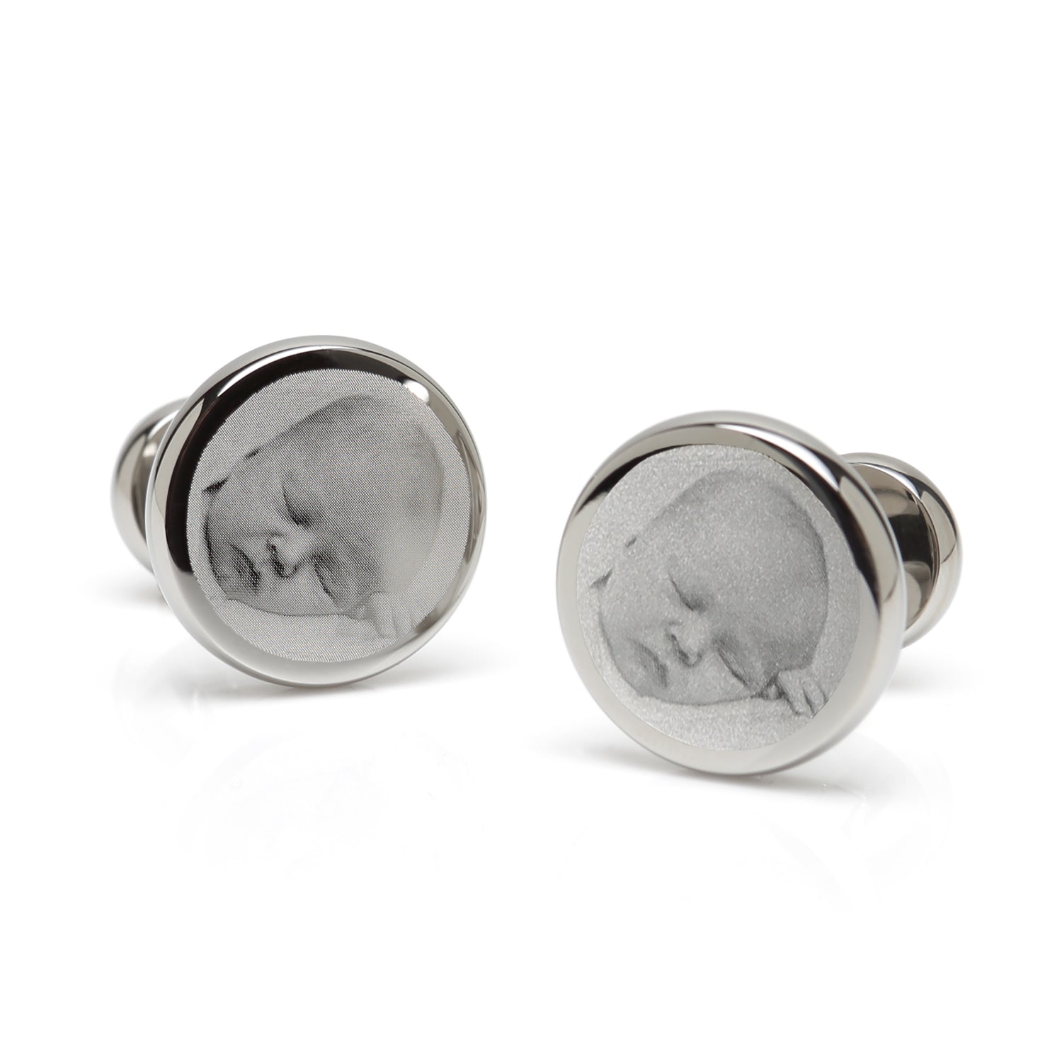 Stainless Steel Engravable Classic Round Cufflinks