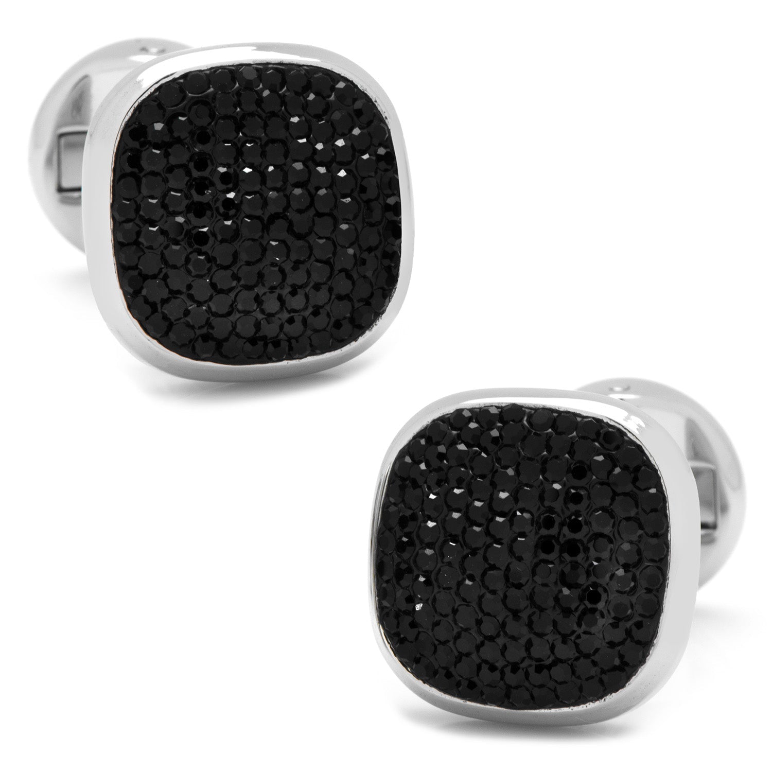 Mixed Pave Crystal and Onyx 5-Stud Set