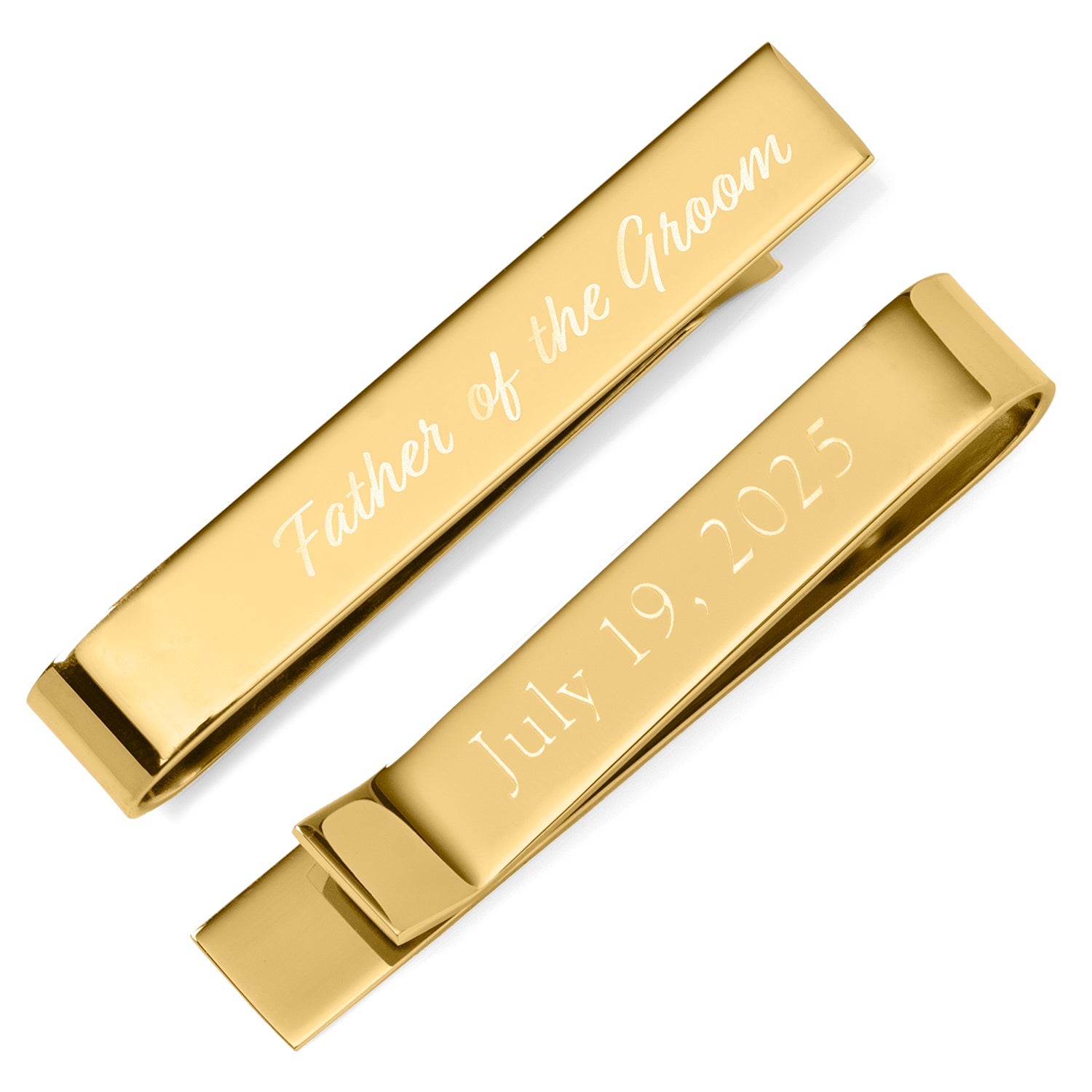 Wedding Title Engravable Gold Tie Bar