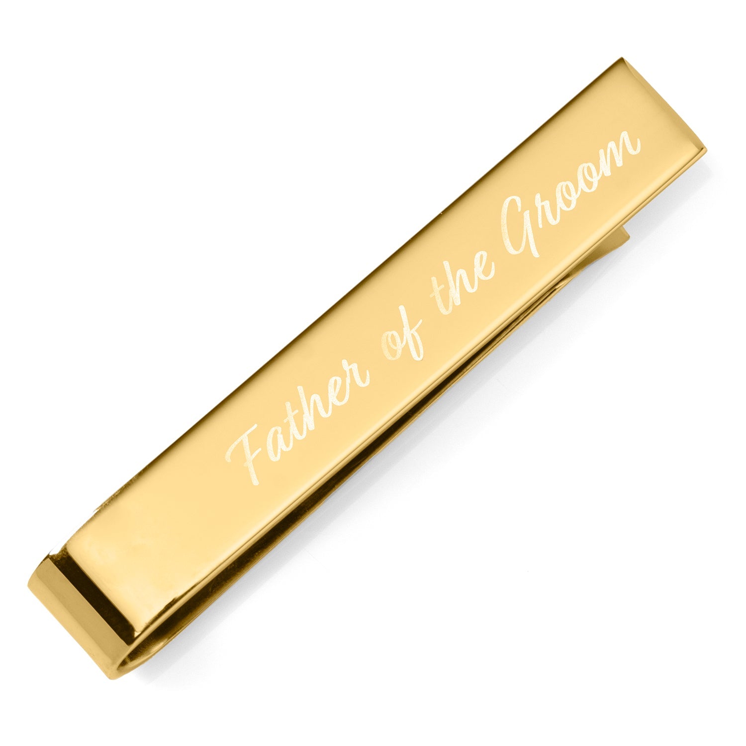 Wedding Title Engravable Gold Tie Bar