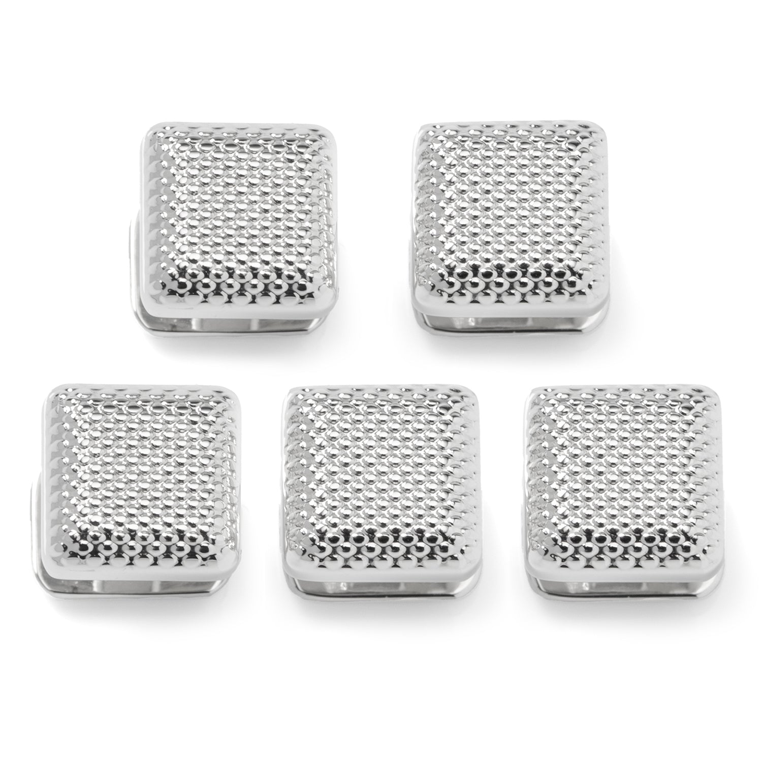 Silver Textured Square Studs