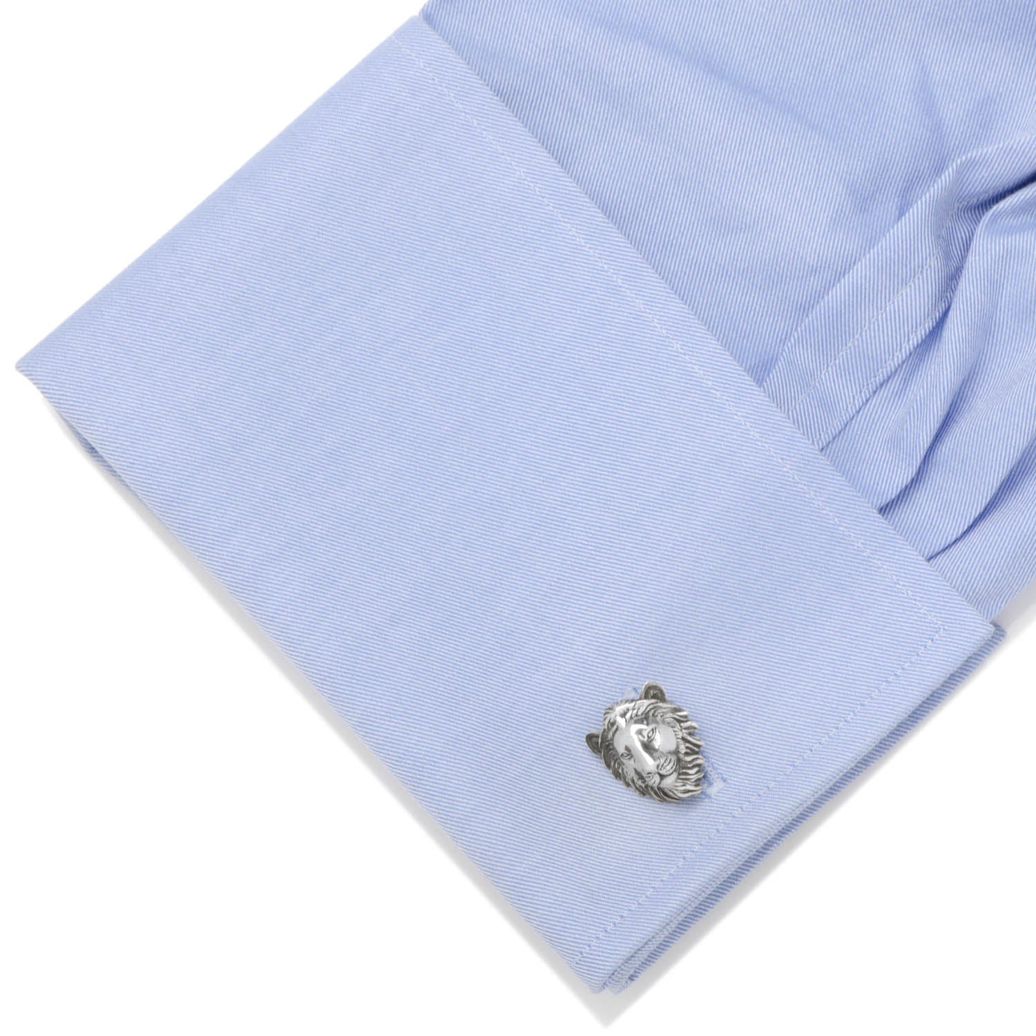 Sterling Silver Lion Head Cufflinks