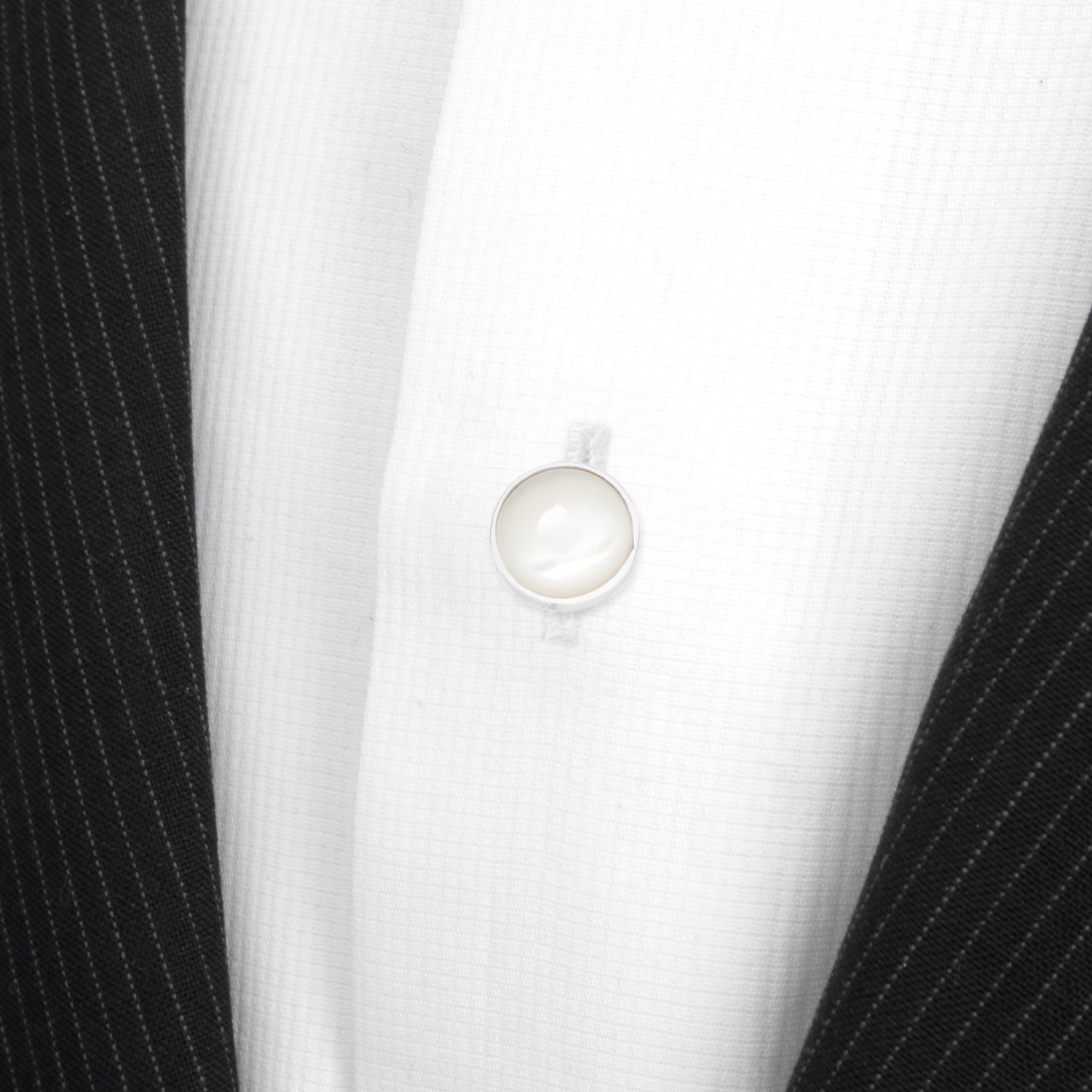 Sterling Silver Ribbed Mother of Pearl 5-Studs